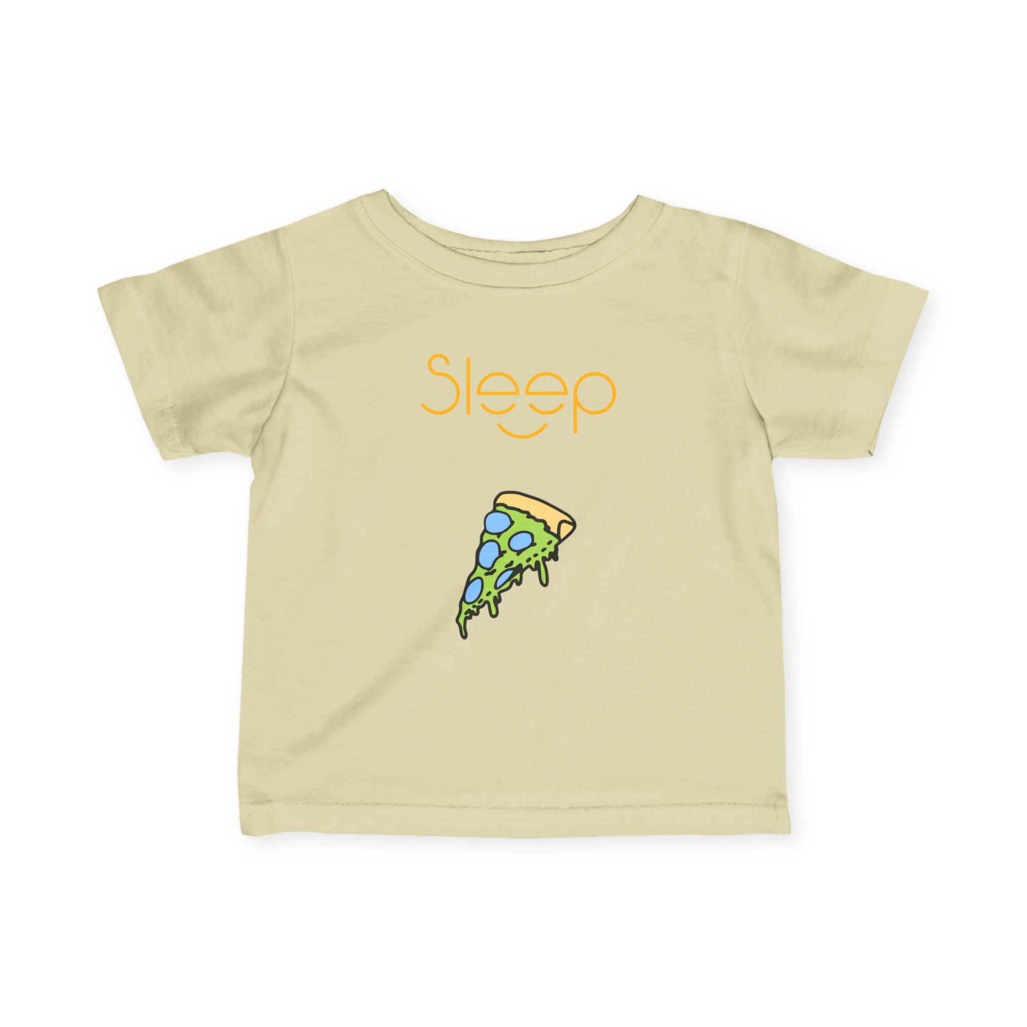 Infant Tee — "Sleep" Pizza Slice Graphic Baby Shirt