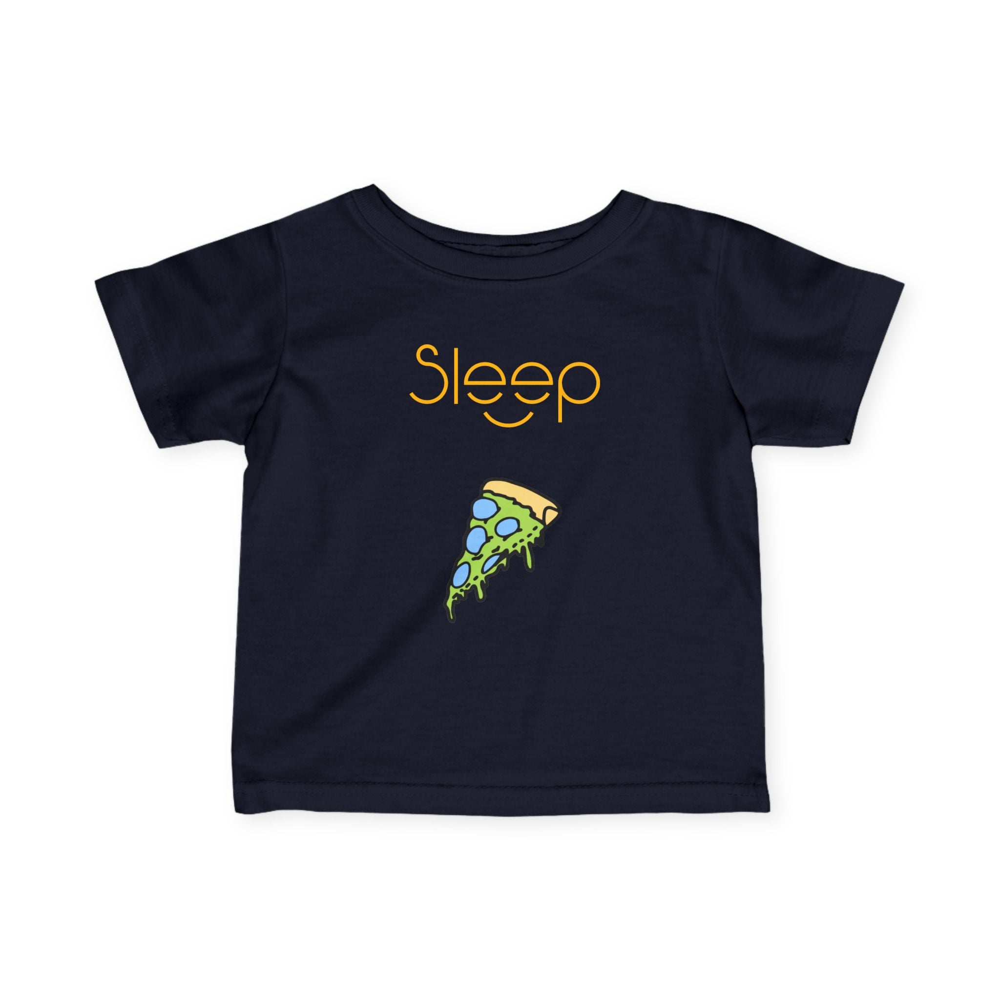 Infant Tee — "Sleep" Pizza Slice Graphic Baby Shirt
