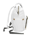 Sleep Aura Luxe - Multifunctional Diaper Backpack — White Baby Travel Bag with ‘Sleep’ Logo