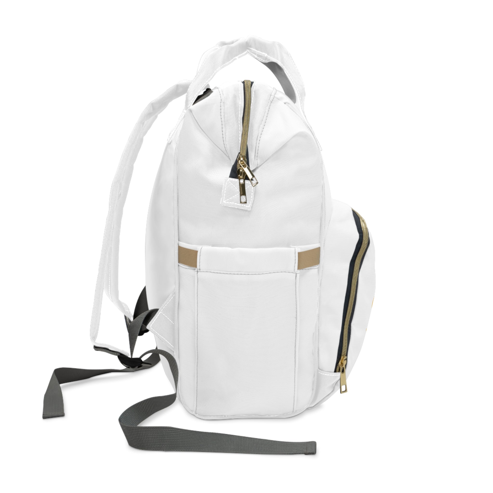 Sleep Aura Luxe - Multifunctional Diaper Backpack — White Baby Travel Bag with ‘Sleep’ Logo