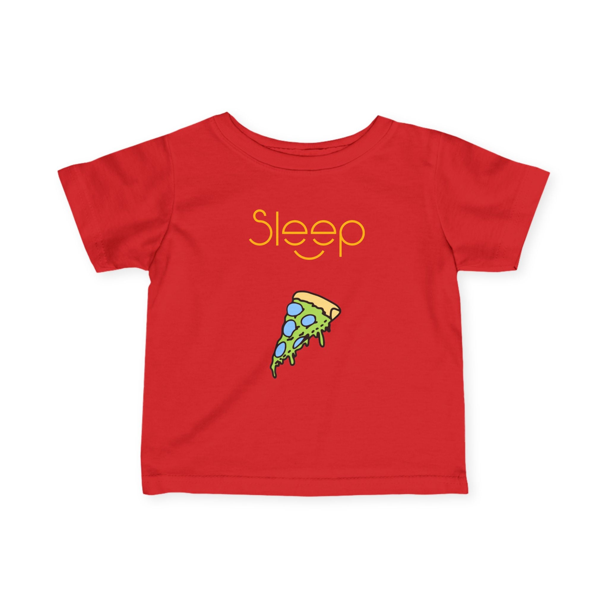 Infant Tee — "Sleep" Pizza Slice Graphic Baby Shirt