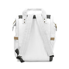 Sleep Aura Luxe - Multifunctional Diaper Backpack — White Baby Travel Bag with ‘Sleep’ Logo