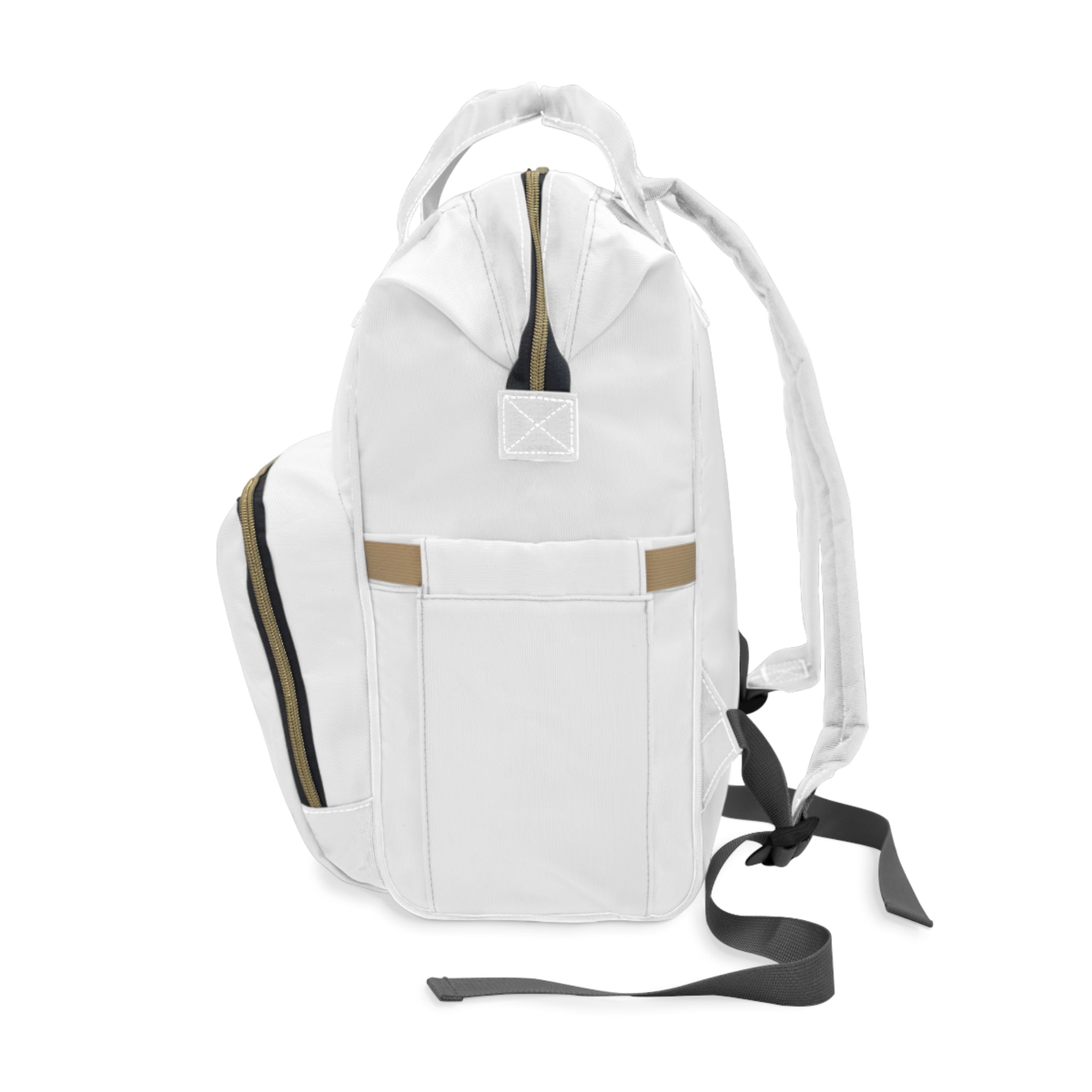 Sleep Aura Luxe - Multifunctional Diaper Backpack — White Baby Travel Bag with ‘Sleep’ Logo