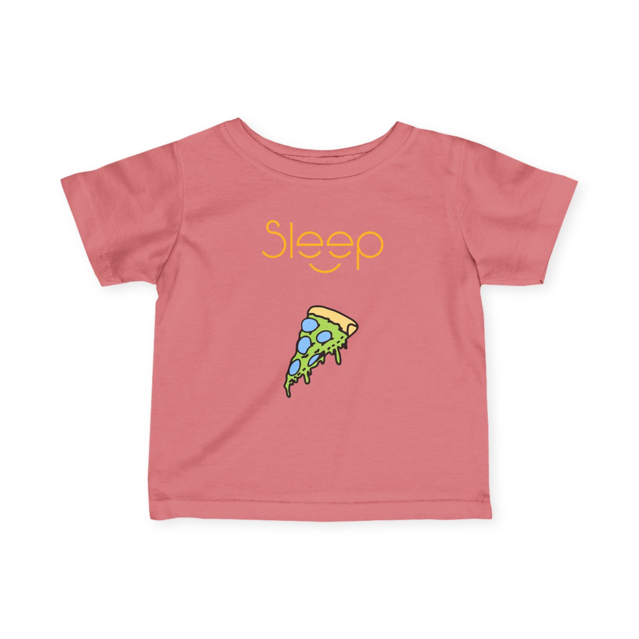 Infant Tee — "Sleep" Pizza Slice Graphic Baby Shirt