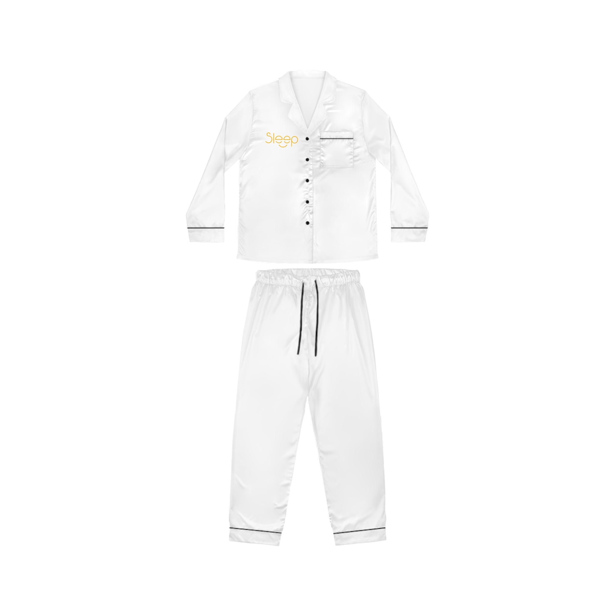SleepAura Luxe - Women's Satin Pajama Set — Luxury White Sleepwear