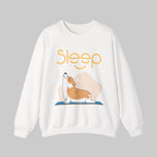 SleepAura Luxe cozy yoga and sleep crewneck sweatshirt in white