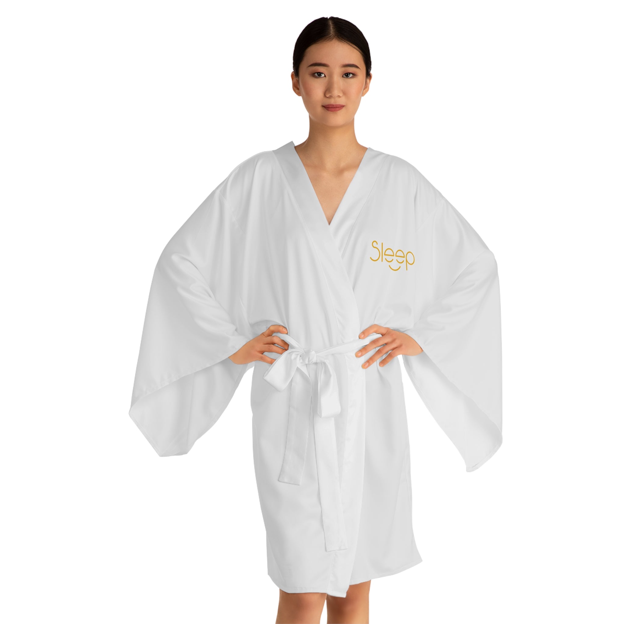 Sleep Aura Kimono Robe — Long Sleeve Lounge Robe with ‘Sleep’ Logo