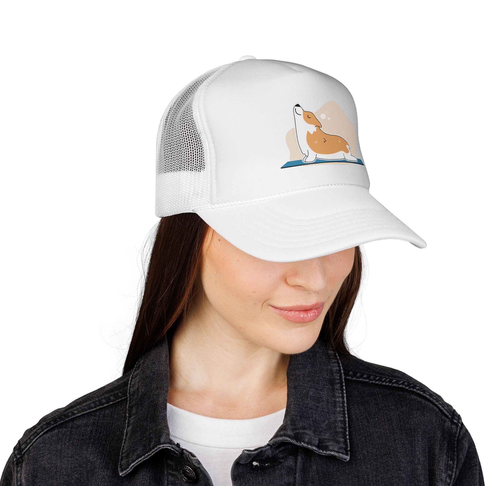 Luxe Yoga & Pet Trucker Cap — Yoga Lovers Hat with Pet-Friendly Style