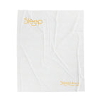 Sleep Aura Velveteen Plush Blanket — Soft White Sleep Logo Throw