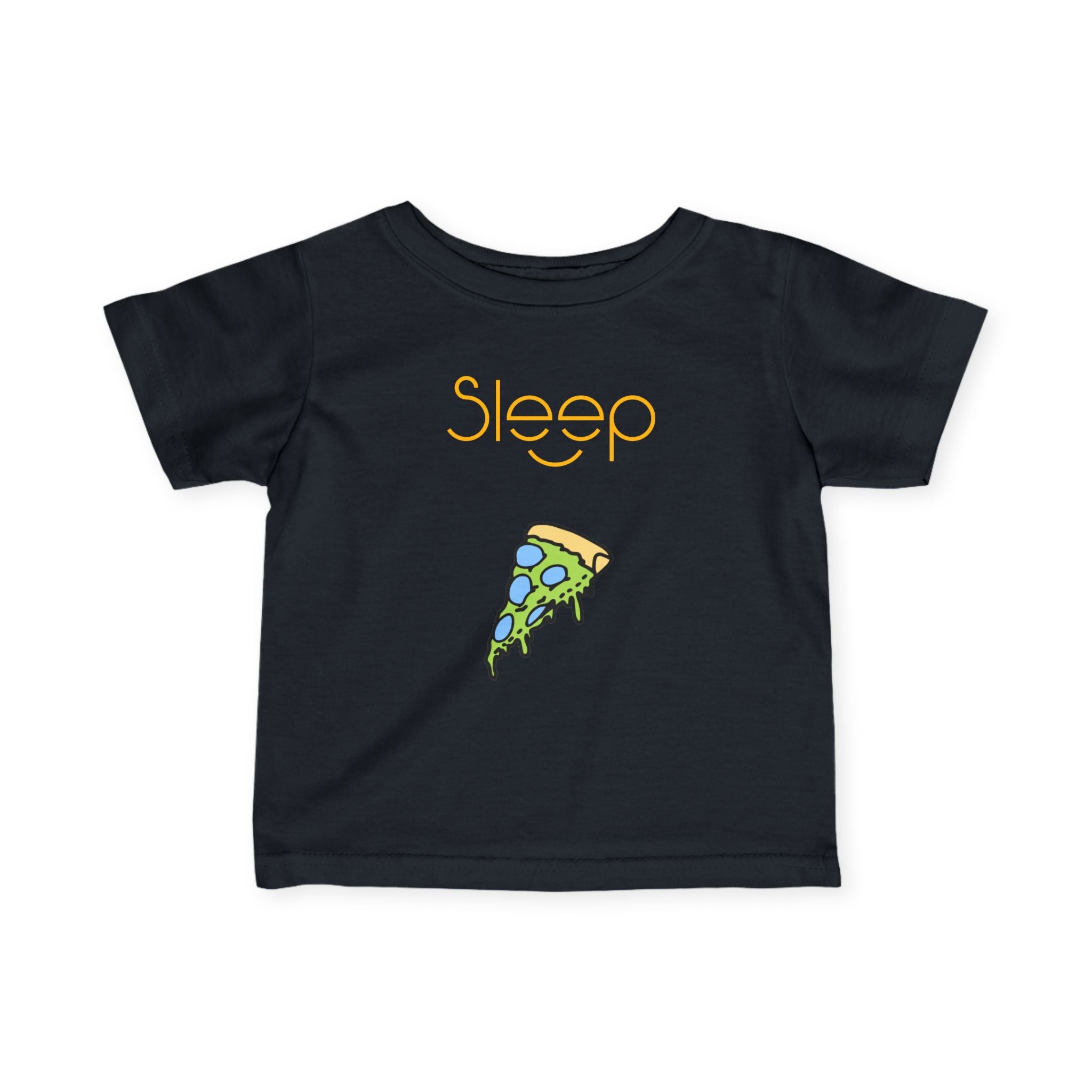 Infant Tee — "Sleep" Pizza Slice Graphic Baby Shirt
