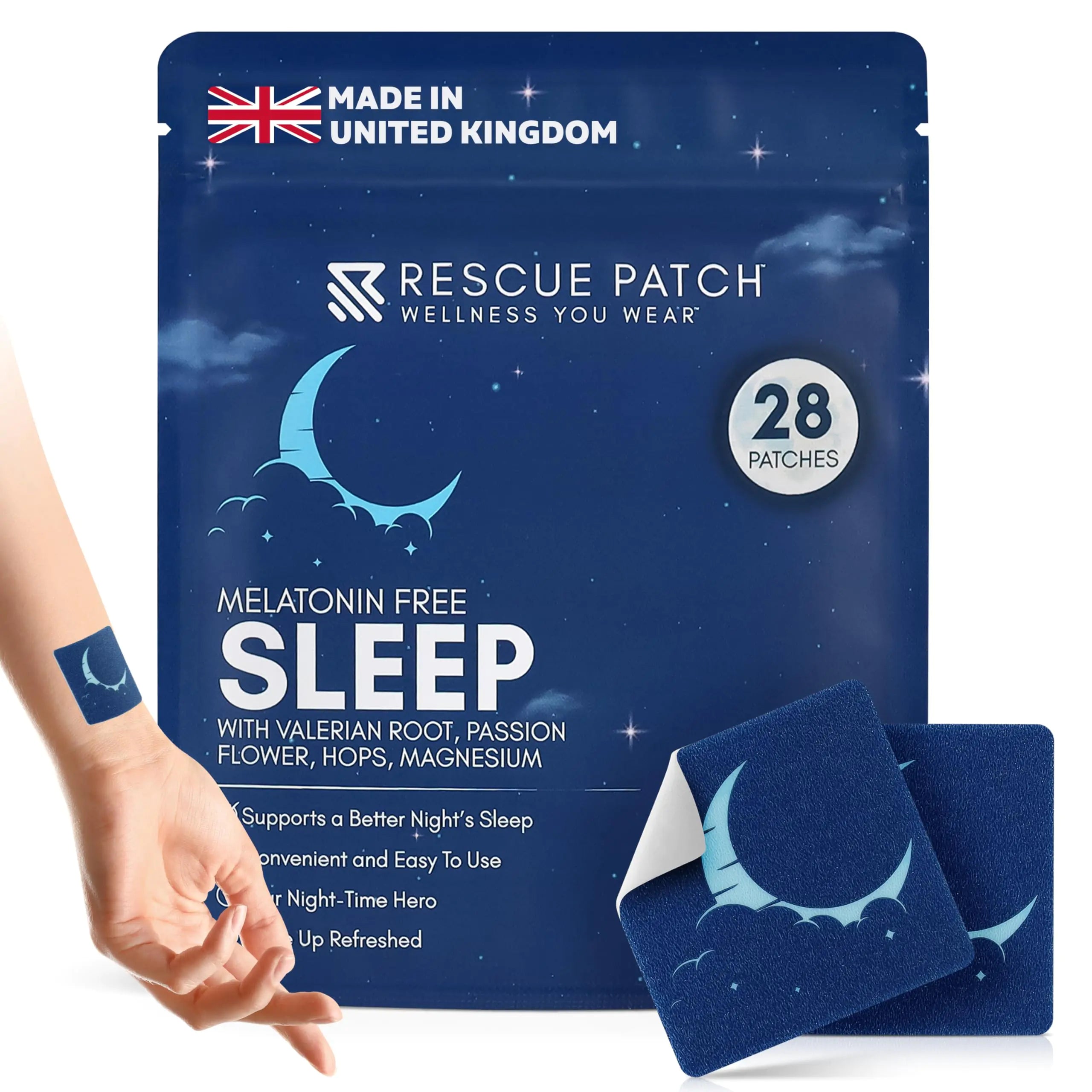 Rescue Patch Sleep Patches Sleeping Patch Sleep pack featuring moon design with 28 patches for restful sleeping.