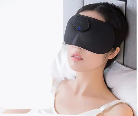 Smart Sleep Mask being used for relaxation and restful sleep, enhancing sleep quality.