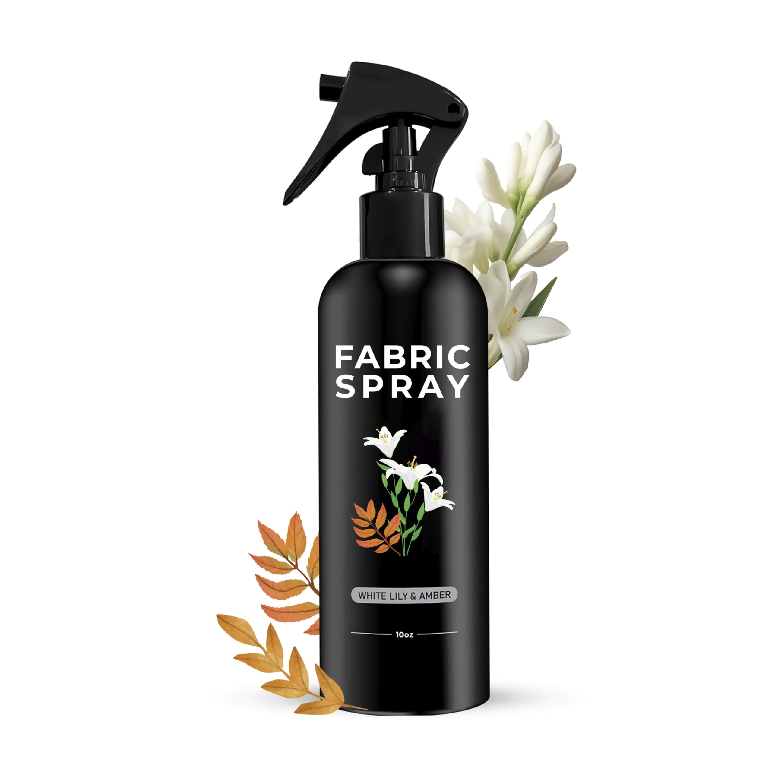 605Products Linen & Fabric Spray - Home Fragrance Freshener for Bedding & Laundry Natural Deodorizer with Essential Oils - White Lilly & Amber (10oz)